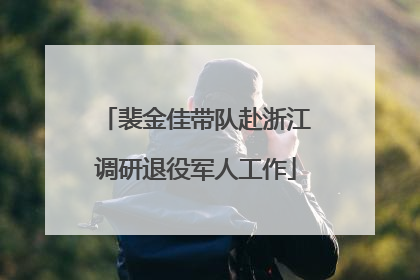 裴金佳带队赴浙江调研退役军人工作