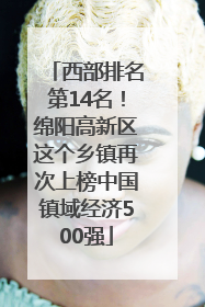 西部排名第14名！绵阳高新区这个乡镇再次上榜中国镇域经济500强