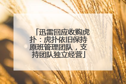 迅雷回应收购虎扑：虎扑依旧保持原班管理团队，支持团队独立经营