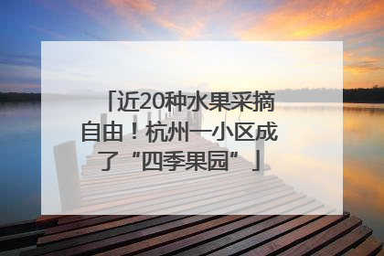 近20种水果采摘自由！杭州一小区成了“四季果园”