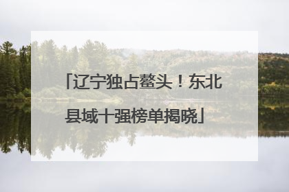 辽宁独占鳌头！东北县域十强榜单揭晓