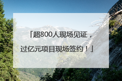 超800人现场见证，过亿元项目现场签约！