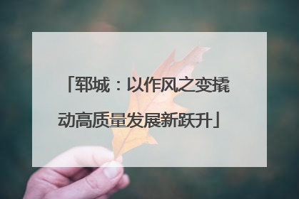 郓城：以作风之变撬动高质量发展新跃升