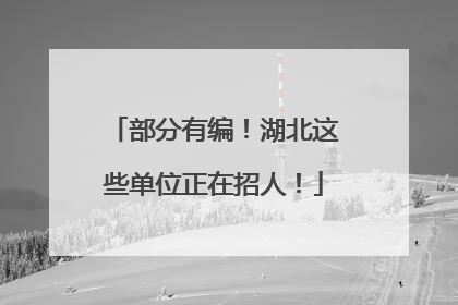 部分有编！湖北这些单位正在招人！