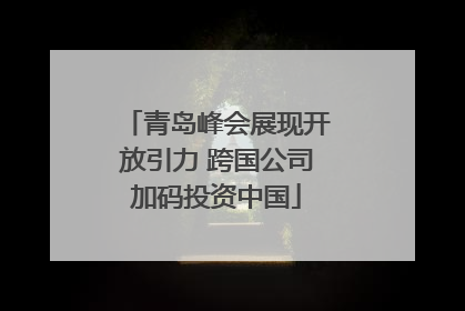 青岛峰会展现开放引力 跨国公司加码投资中国