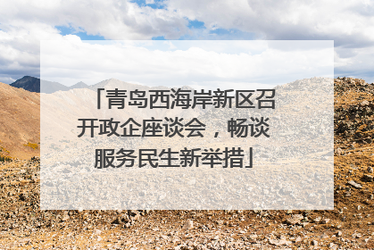 青岛西海岸新区召开政企座谈会，畅谈服务民生新举措