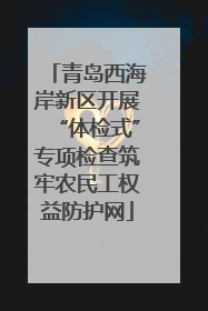 青岛西海岸新区开展“体检式”专项检查筑牢农民工权益防护网