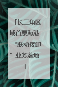长三角区域首票海港“联动接卸”业务落地