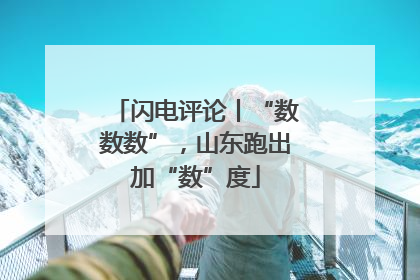 闪电评论丨“数数数”，山东跑出加“数”度
