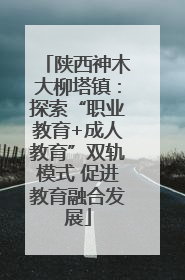 陕西神木大柳塔镇：探索“职业教育+成人教育”双轨模式 促进教育融合发展
