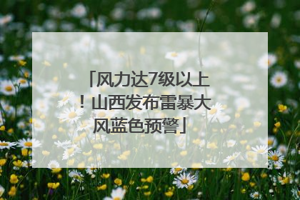 风力达7级以上！山西发布雷暴大风蓝色预警
