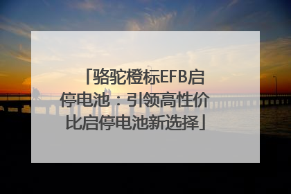 骆驼橙标EFB启停电池：引领高性价比启停电池新选择