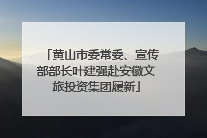 黄山市委常委、宣传部部长叶建强赴安徽文旅投资集团履新