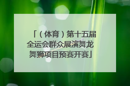 （体育）第十五届全运会群众展演舞龙舞狮项目预赛开赛