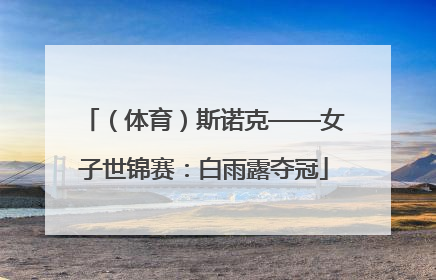 （体育）斯诺克——女子世锦赛：白雨露夺冠