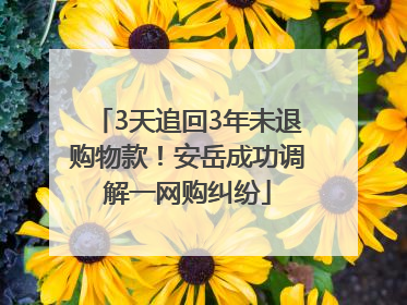 3天追回3年未退购物款！安岳成功调解一网购纠纷