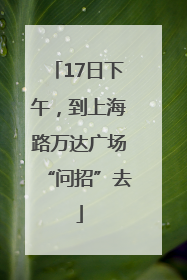 17日下午，到上海路万达广场“问招”去