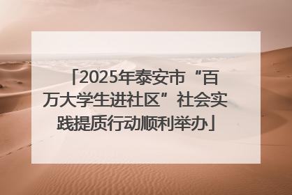 2025年泰安市“百万大学生进社区”社会实践提质行动顺利举办
