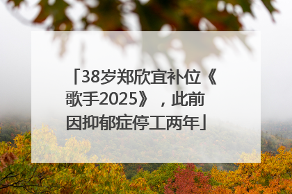 38岁郑欣宜补位《歌手2025》，此前因抑郁症停工两年