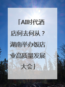 AI时代酒店何去何从？湖南举办饭店业高质量发展大会